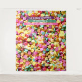 Valentinstag Candy Hearts | Hintergrund für Foto Wandteppich (Vorderseite)