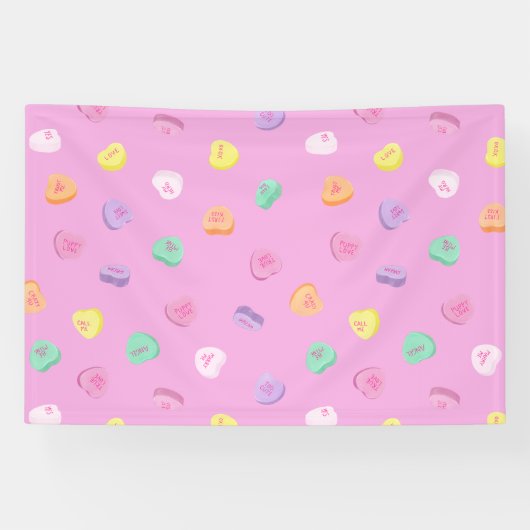 Valentinstag Candy Hearts Pattern Banner (Horizontal)