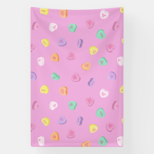 Valentinstag Candy Hearts Pattern Banner (Vertikal)
