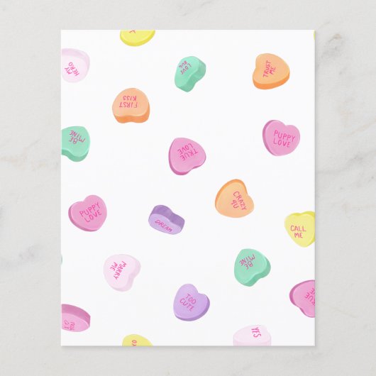 Valentinstag Candy Hearts Pattern Flyer (Vorne)