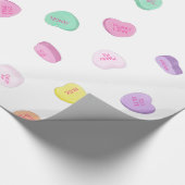 Valentinstag Candy Hearts Pattern Geschenkpapier (Ecke)