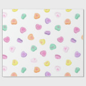 Valentinstag Candy Hearts Pattern Geschenkpapier (Flach)