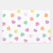 Valentinstag Candy Hearts Pattern Geschenkpapier Set (Vorderseite 3)