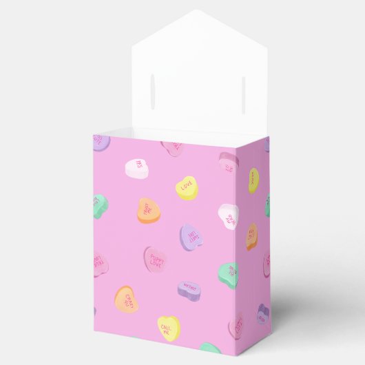 Valentinstag Candy Hearts Pattern Geschenkschachtel (Geöffnet)
