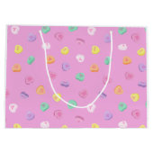 Valentinstag Candy Hearts Pattern Große Geschenktüte (Rückseite)