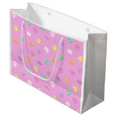 Valentinstag Candy Hearts Pattern Große Geschenktüte (Vorderseite Schrägansicht)