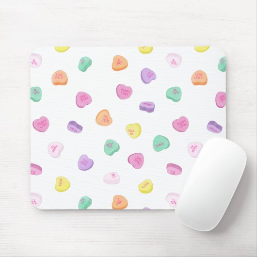 Valentinstag Candy Hearts Pattern Mousepad (Mit Mouse)
