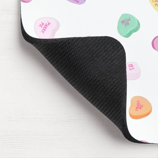 Valentinstag Candy Hearts Pattern Mousepad (Ecke)
