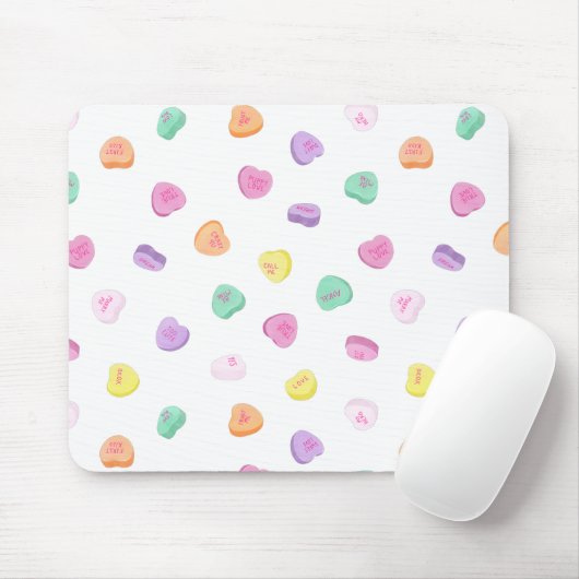 Valentinstag Candy Hearts Pattern Mousepad (Mit Mouse)