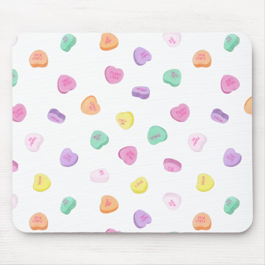 Valentinstag Candy Hearts Pattern Mousepad (Vorne)