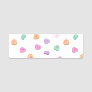Valentinstag Candy Hearts Pattern Namensschild
