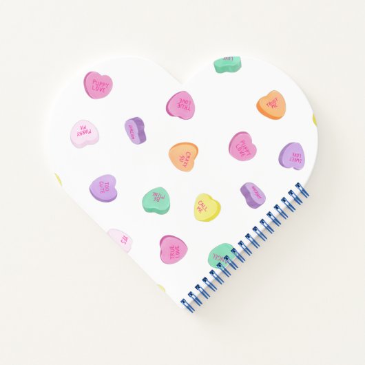 Valentinstag Candy Hearts Pattern Notizblock (Rückseite)