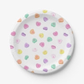 Valentinstag Candy Hearts Pattern Pappteller (Vorderseite)