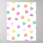 Valentinstag Candy Hearts Pattern Poster (Vorne)