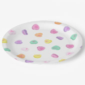 Valentinstag Candy Hearts Pattern Rundkissen Pappteller (Schrägansicht)