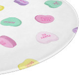 Valentinstag Candy Hearts Pattern Rundkissen Schneidebrett (Ecke)