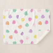 Valentinstag Candy Hearts Pattern Sherpadecke (Vorderseite (Horizontal))