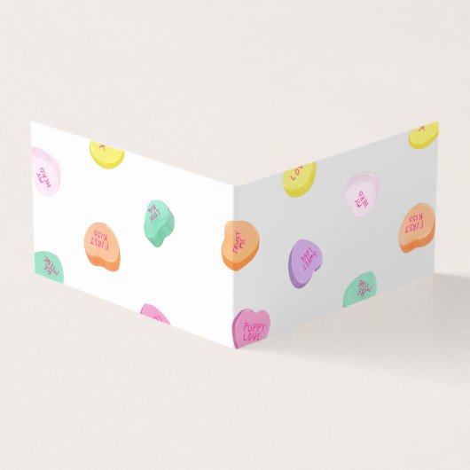 Valentinstag Candy Hearts Pattern Visitenkarten (Vorderseite)