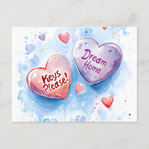 Valentinstag Candy Realtor, Realty Marketing Postkarte