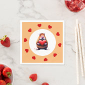 Valentinstag Capybara Papier Napkin Serviette (Beispiel)