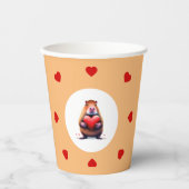 Valentinstag Capybara Papiertasse Pappbecher (Vorderseite)