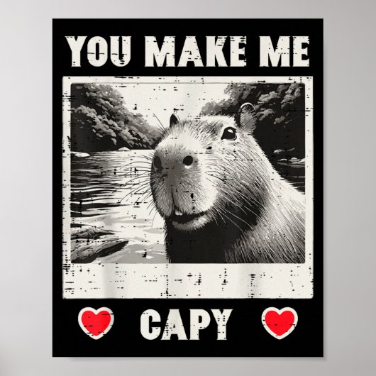 Valentinstag Capybara Selfie Mach Mich Capy Männer Poster (Vorne)