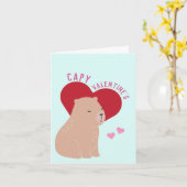 Valentinstag Capybara Valentinenkarte Karte (Gelbe Blume)