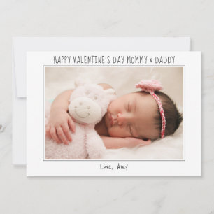 Valentinstag Card Baby Foto für neue Eltern Feiertagskarte