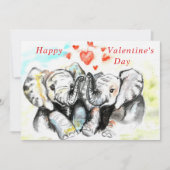 Valentinstag Card Coupé Elephant - Aquarellfarben (Vorderseite)