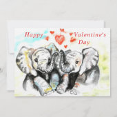 Valentinstag Card Coupé Elephant - Aquarellfarben (Rückseite)