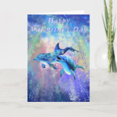 Valentinstag Card Dolphin Couple Liebe Karte (Vorderseite)