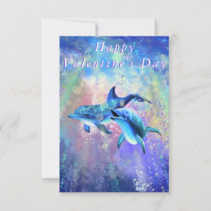 Valentinstag Card Dolphin Couple Liebe Karte