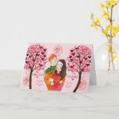 Valentinstag Card für Sweetheart mit Paar Karte (Gelbe Blume)