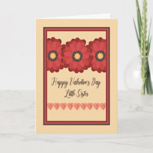 Valentinstag Card, kleine Schwester mit Blume Feiertagskarte