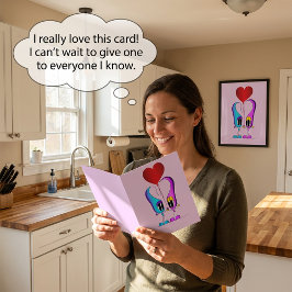 Valentinstag-Cartoon-Charakter Feiertagskarte