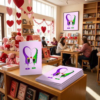 Valentinstag-Cartoon-Charakter Feiertagskarte