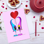 Valentinstag-Cartoon-Charakter Feiertagskarte