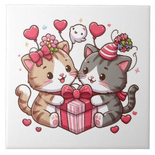 Valentinstag Cartoon Freuden Fliese