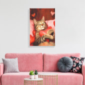 Valentinstag Cat Leinwanddruck (Insitu (Wohnzimmer))