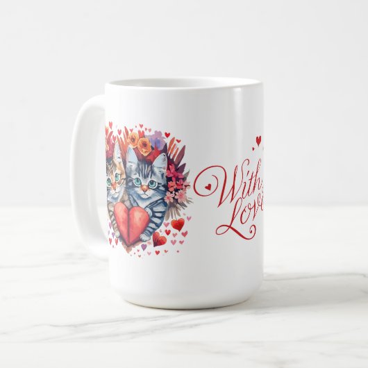 Valentinstag Cat Tasse (Vorderseite Links)