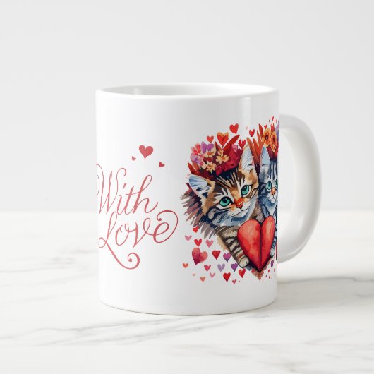 Valentinstag Cat Tasse (Vorderseite Rechts)