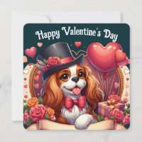 Valentinstag - Cavalier King Charles 2 - Karte