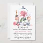 Valentinstag Champagnerfeier Einladung (Vorderseite)