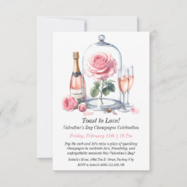 Valentinstag Champagnerfeier Einladung