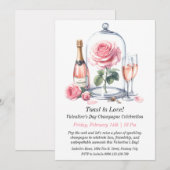 Valentinstag Champagnerfeier Einladung (Vorne/Hinten)