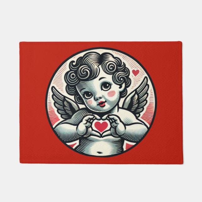 Valentinstag Cherub Cupid Angel Fußmatte (Vorderseite)