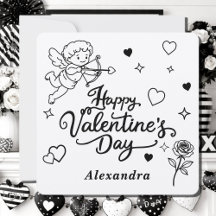 Valentinstag Cherub & Romantische Doodle Personali