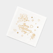 Valentinstag Cherub & Romantisches Doodle-Design Servietten Mit Folie (Links)