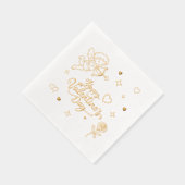 Valentinstag Cherub & Romantisches Doodle-Design Servietten Mit Folie (Rechts)