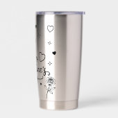 Valentinstag Cherub & Romantisches Doodle Design Thermobecher (Links)